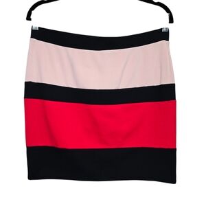 English Factory Color Block Women's Skirt - Black, Pink, Red